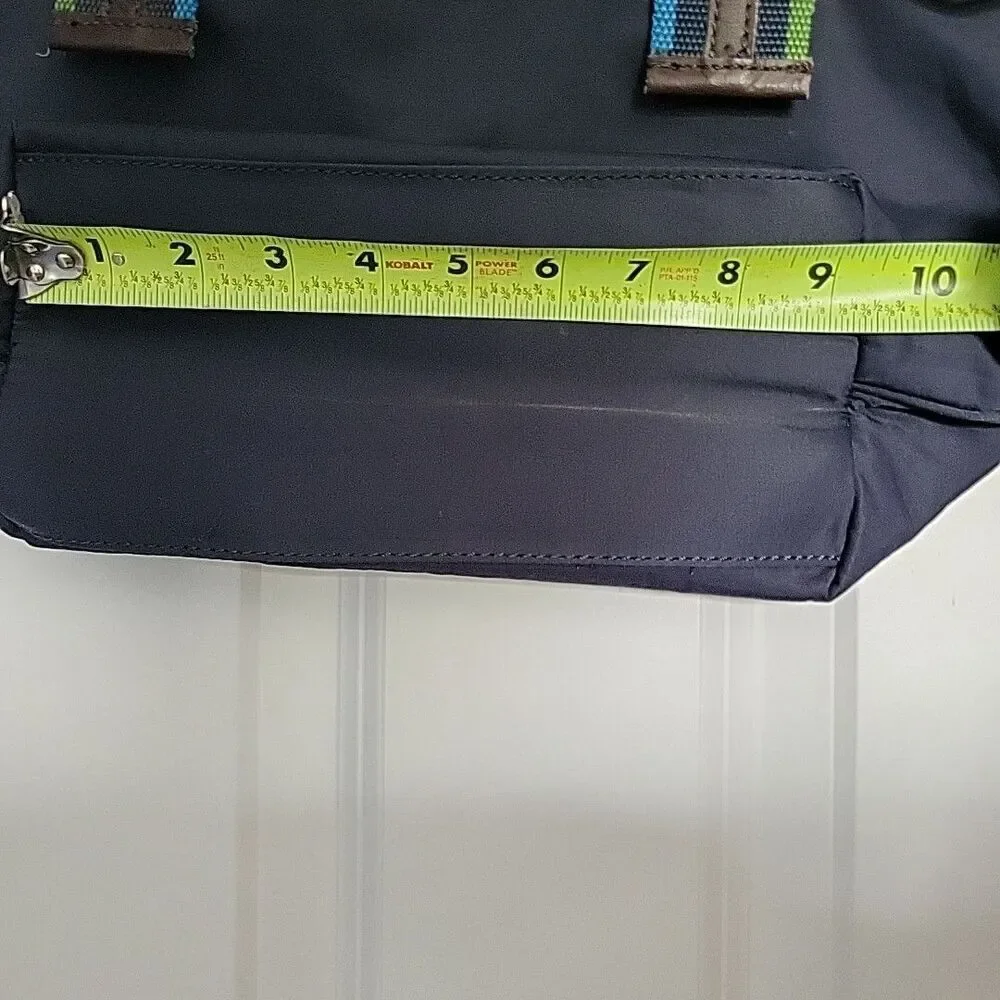 Y2K American Eagle‎ Navy Blue Buckle Tote Bag with Keychain Logo